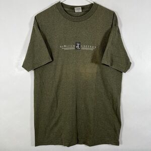 Vintage Alstyle Hawaiian Legends Surfing T Shirt Large Olive Green Double Sided